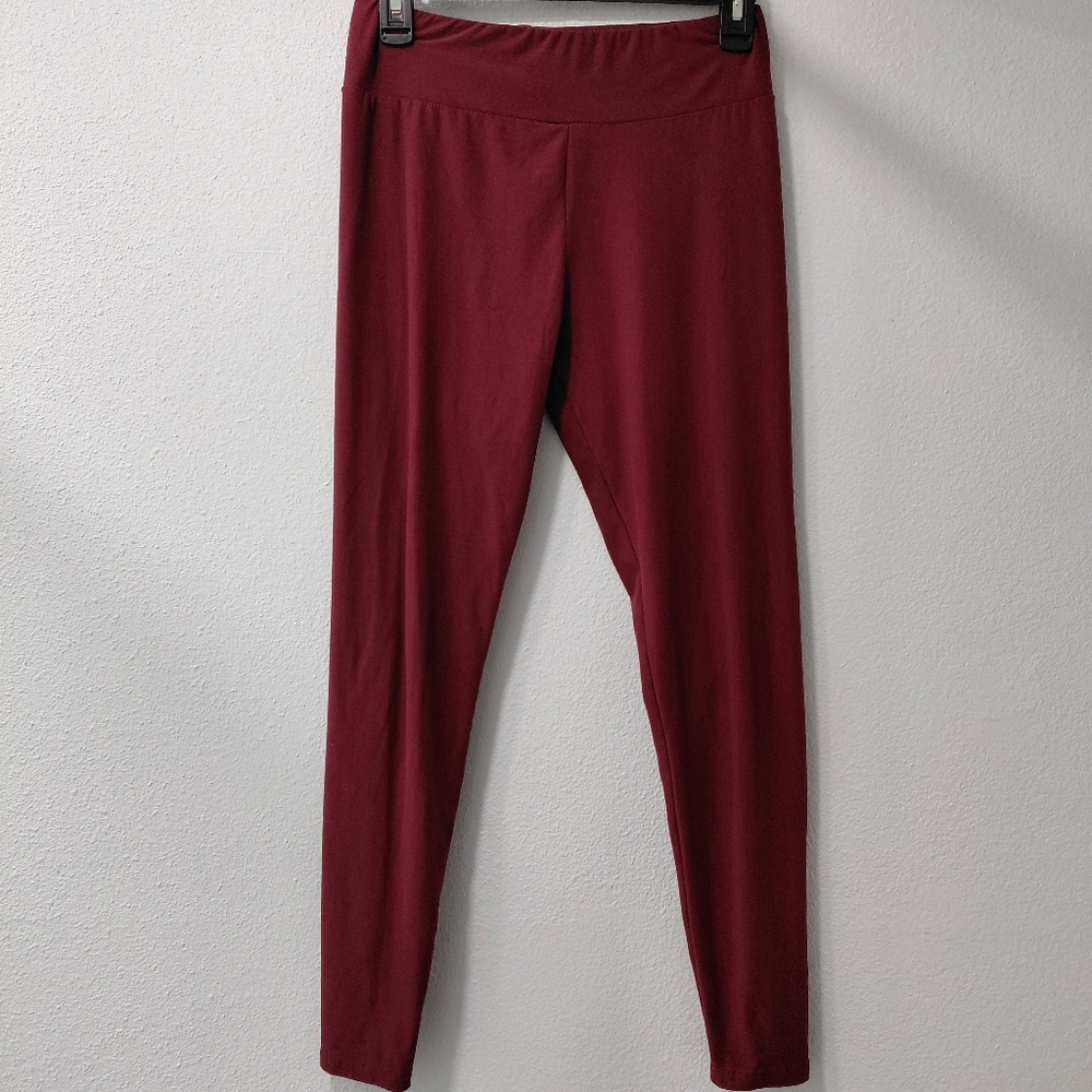 Eyecandy Burgundy Red Buttery Soft Stretchy Leggings Brushed Suede Maroon Size M